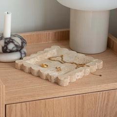 Fluted Travertine Tray