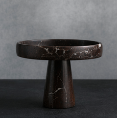 Red Zebra Marble Pedestal Stand