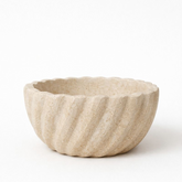 Aurelia Fluted Travertine Bowl