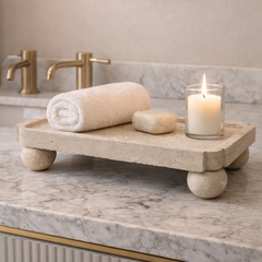 Luna Travertine Vanity Riser Tray