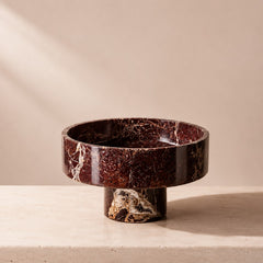 Aurex Pedestal Bowl – Handcrafted Natural Stone Centerpiece
