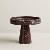 Red Zebra Marble Pedestal Stand