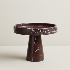Red Zebra Marble Pedestal Stand