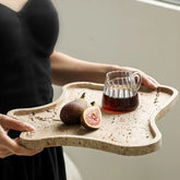 Organic Shaped Travertine Marble Tray