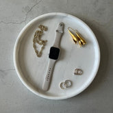 Natural Round White Marble Vanity Tray