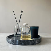 Natural Round Dark Gray Vanity Tray