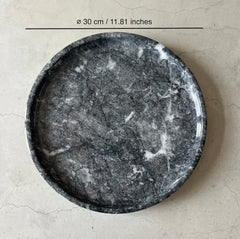 Natural Round Dark Gray Vanity Tray