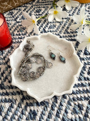 Decorative flower White Marble plate