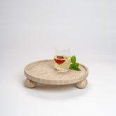 Venice Tray | stylish travertine tray with ball feet for all your servings
