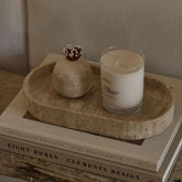 Natural Travertine Oval Vanity Tray