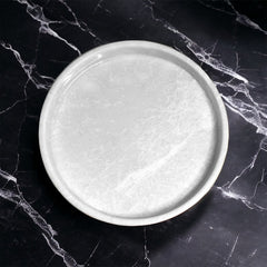 Round Ziarat White Marble Tray