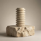 Contour Travertine Vase – Handmade Natural Stone Decorative Vase