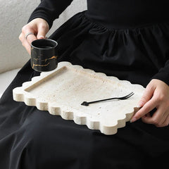 Travertine Scallop Accent Tray