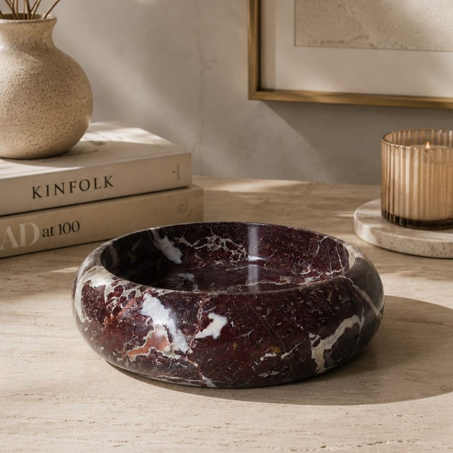 Maroon Stone Round Bowl