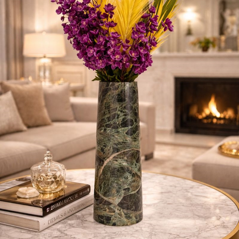 Monolith Verde Marble Vase