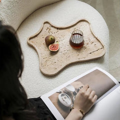 Organic Shaped Travertine Marble Tray