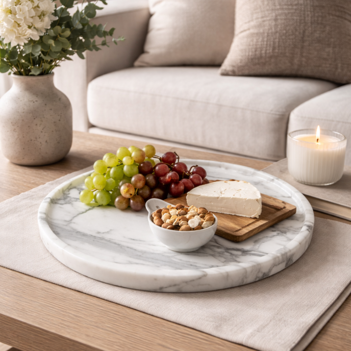 Carrara White Signature Serving Plate