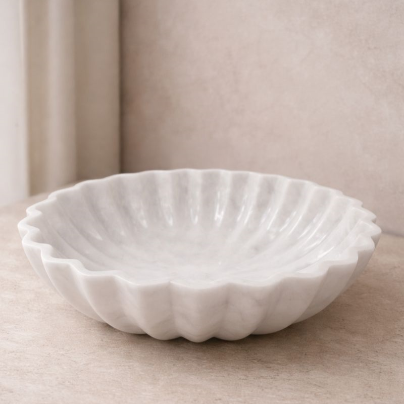Petal Edge Marble Bowl