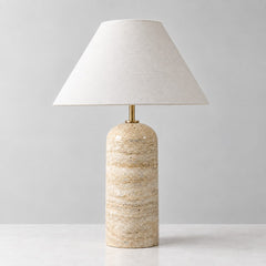 Ivory Travertine Table Lamp