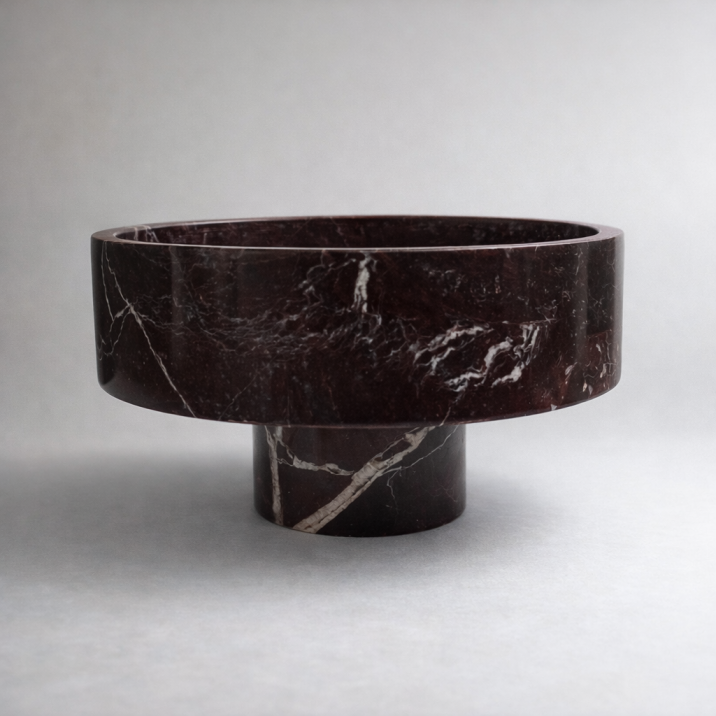 Aurex Pedestal Bowl – Handcrafted Natural Stone Centerpiece