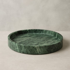 Jungle Green Marble Round Tray