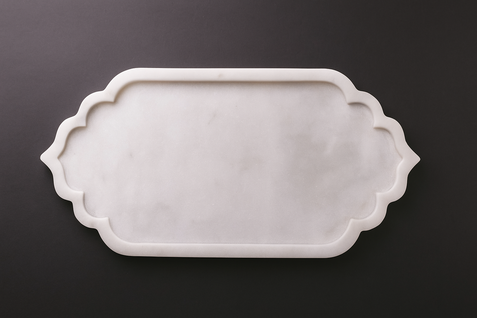 Elegant Ziarat White Marble Vanity Tray