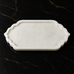 Elegant Ziarat White Marble Vanity Tray