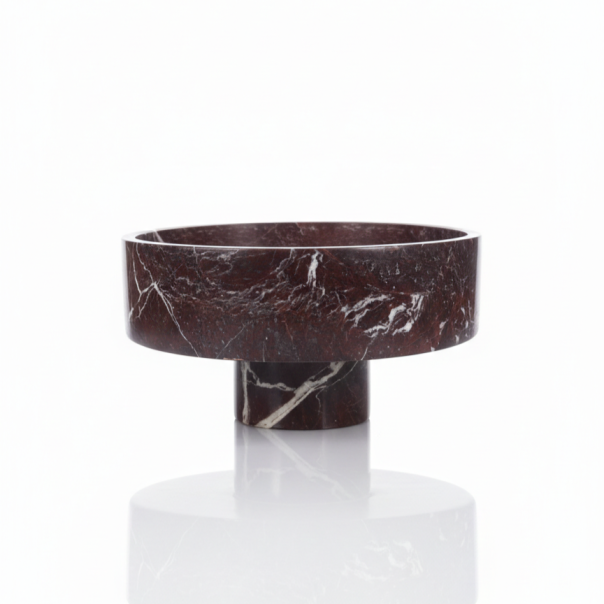 Aurex Pedestal Bowl – Handcrafted Natural Stone Centerpiece