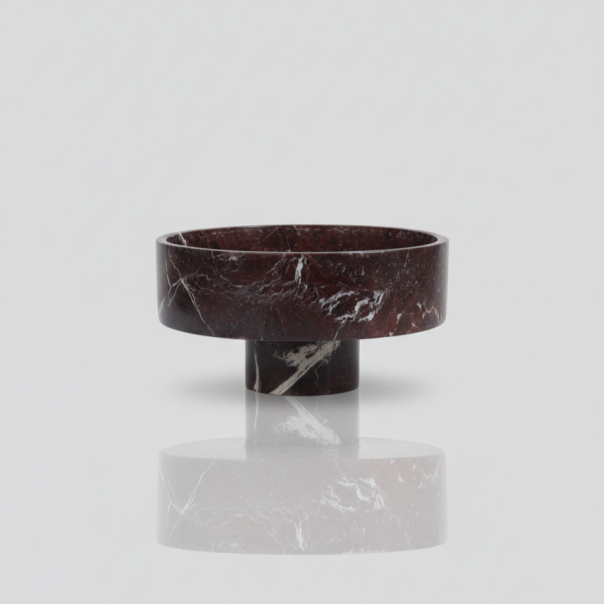 Aurex Pedestal Bowl – Handcrafted Natural Stone Centerpiece
