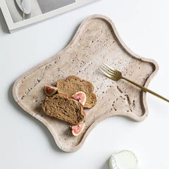 Organic Shaped Travertine Marble Tray