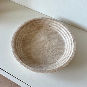 Travertine fruit serving bowl
