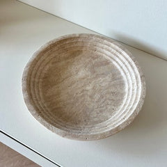 Travertine fruit serving bowl