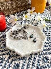Decorative flower White Marble plate