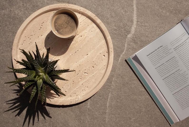 Round Travertine Plate