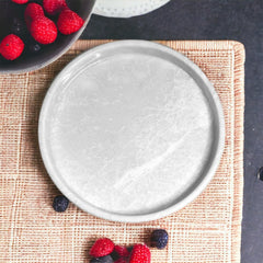 Round Ziarat White Marble Tray