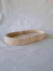Natural Travertine Oval Vanity Tray