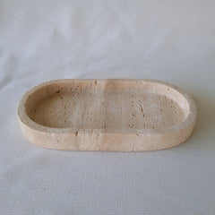 Natural Travertine Oval Vanity Tray