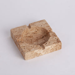 Square Natural Travertine Ashtray