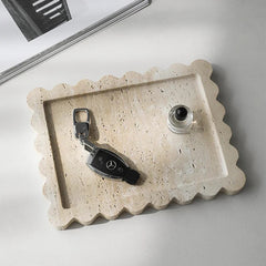 Travertine Scallop Accent Tray