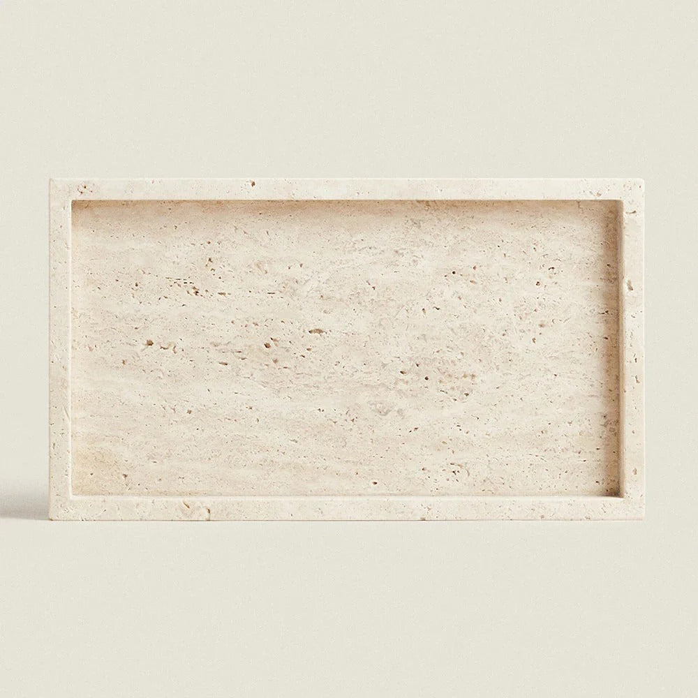 Travertine Rectangular Vanity Tray