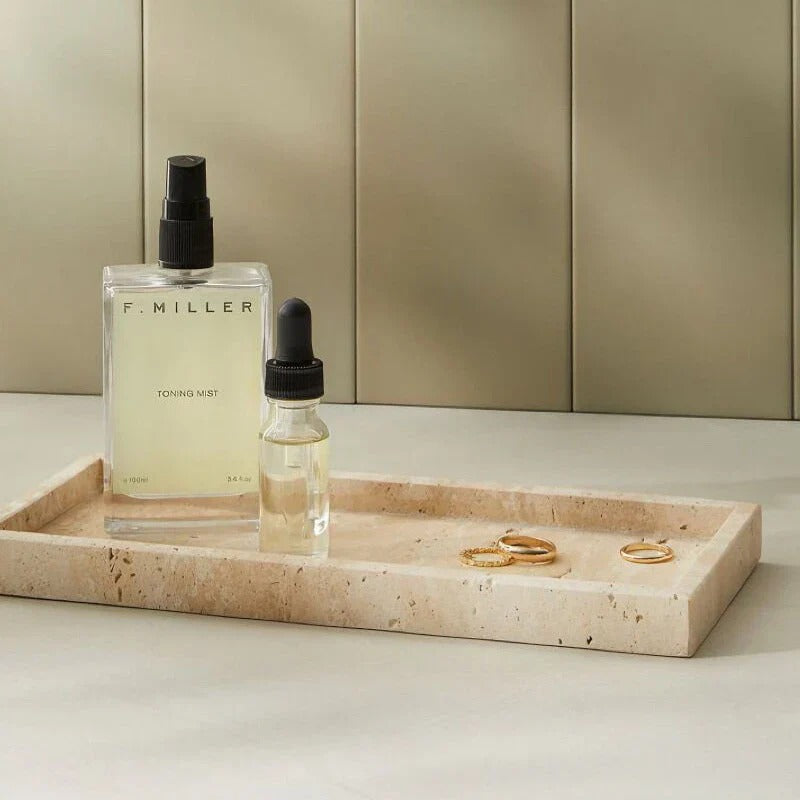 Travertine Rectangular Vanity Tray