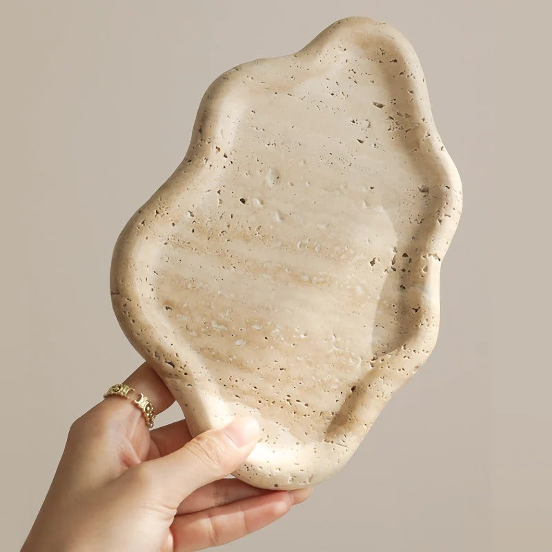 Handmade Travertine Jewelry Tray
