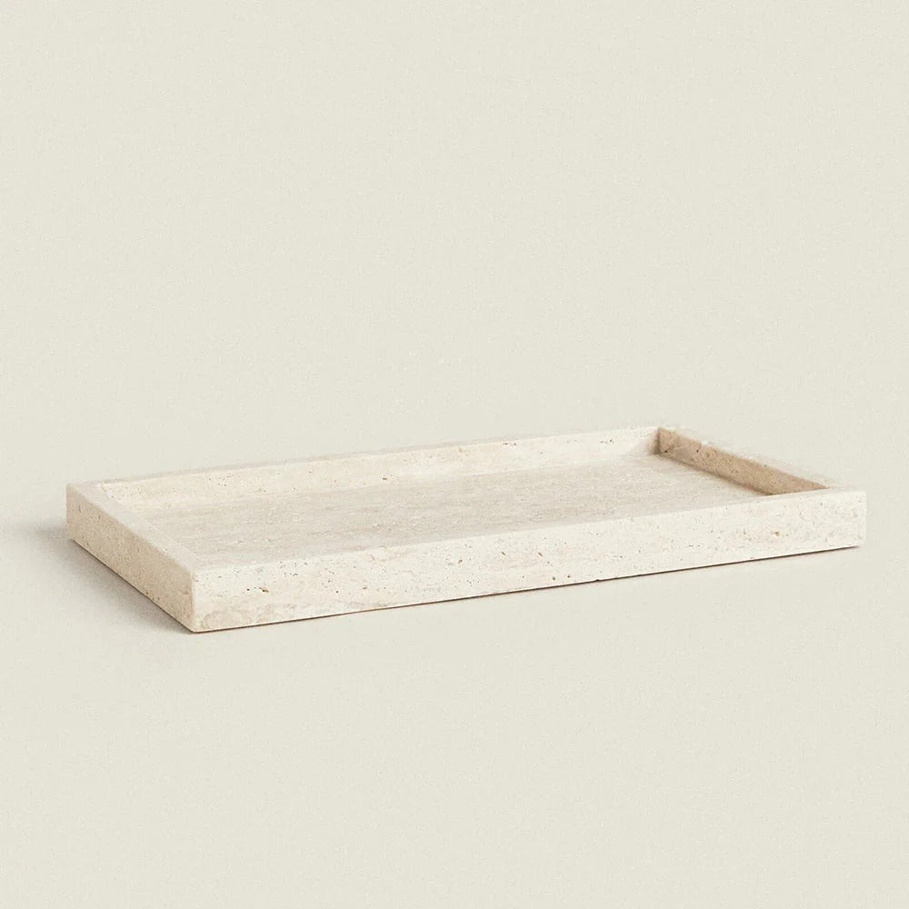 Travertine Rectangular Vanity Tray