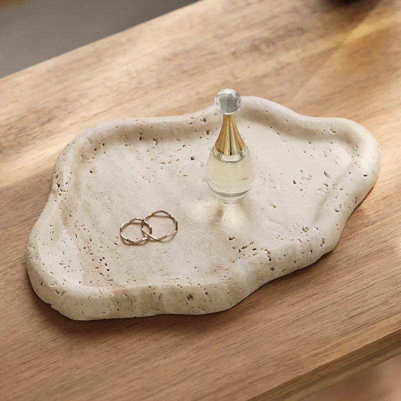 Handmade Travertine Jewelry Tray