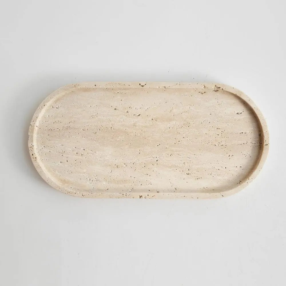 Travertine Oval Vanity Tray