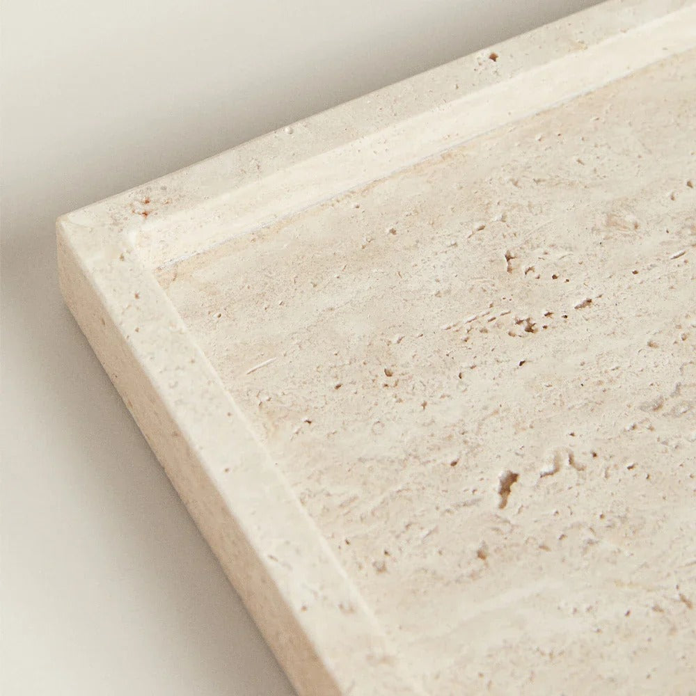 Travertine Rectangular Vanity Tray