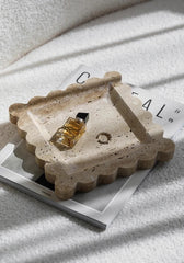 Fluted Travertine Tray